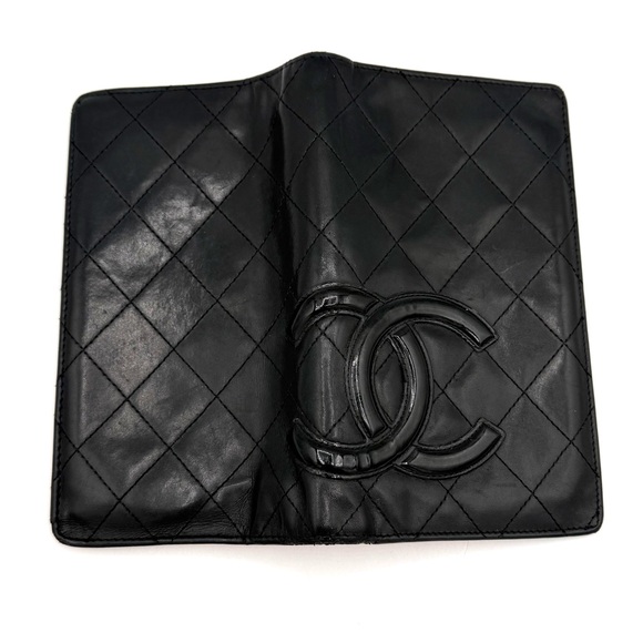 Chanel Cambon Ligne Long Wallet Black Lambskin Pink Series 10 w/ Holo, Auth Card - Picture 5 of 16